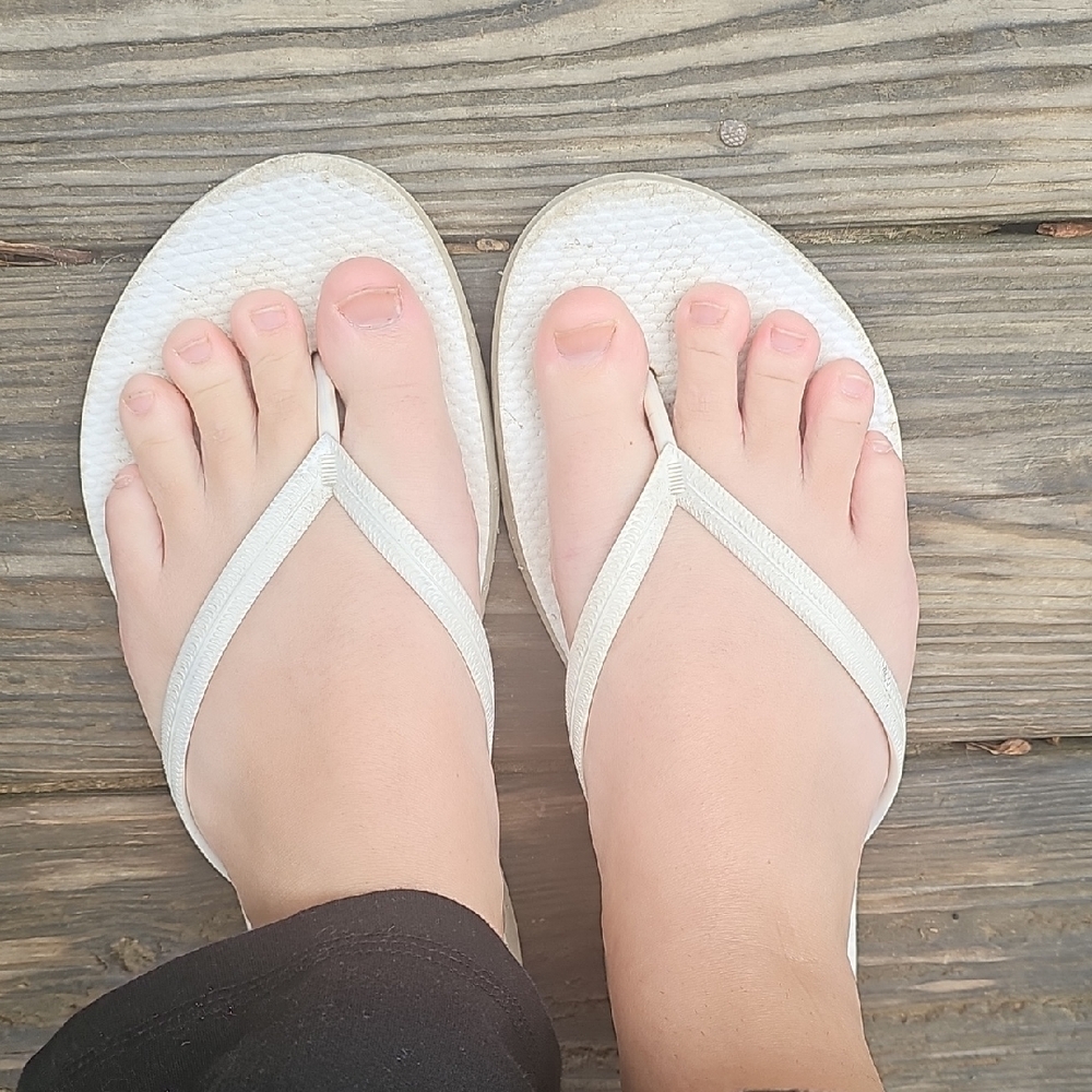 White Flip Flop Sandals